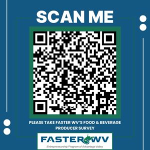 QR code requesting that people take the survey